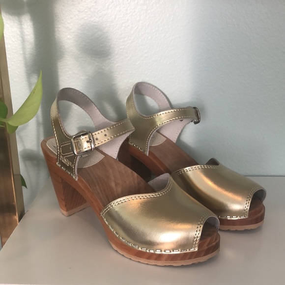 Gold Maguba Bologna Clogs - Picture 6 of 7